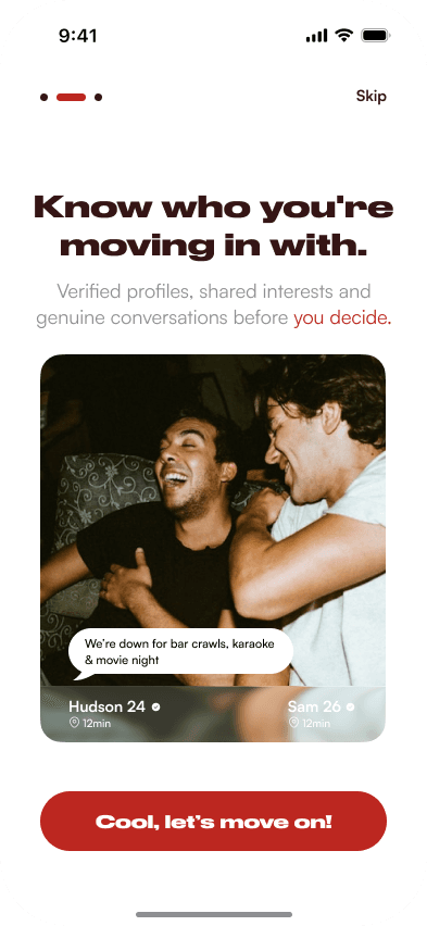 Mitro compatibility matching screen
